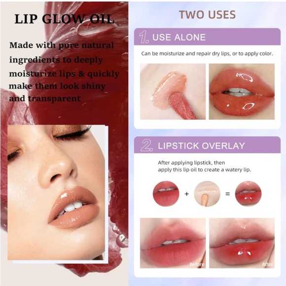 Qbest lip oil set of 3 #05 #04 #01 high gloss finish fresh minty scent - Picture 4 of 5